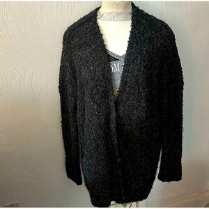 Free People Black Women's Over Sized Snap up Cardigan XS